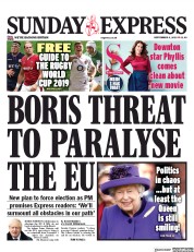 Daily Express Sunday () Newspaper Front Page for 8 September 2019