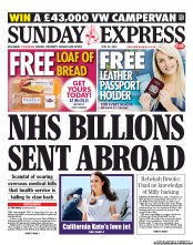 Daily Express Sunday () Newspaper Front Page for 10 July 2011