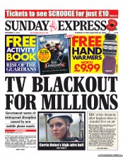 Daily Express Sunday () Newspaper Front Page for 11 November 2012