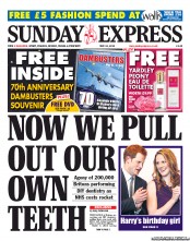 Daily Express Sunday () Newspaper Front Page for 12 May 2013