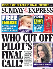 Daily Express Sunday () Newspaper Front Page for 13 April 2014