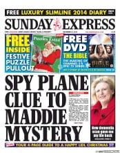 Daily Express Sunday () Newspaper Front Page for 15 December 2013