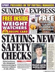 Daily Express Sunday () Newspaper Front Page for 15 February 2015