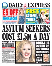 Daily Express Sunday () Newspaper Front Page for 15 June 2013