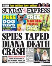 Daily Express Sunday () Newspaper Front Page for 15 September 2013