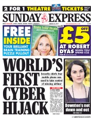 Daily Express Sunday () Newspaper Front Page for 16 March 2014