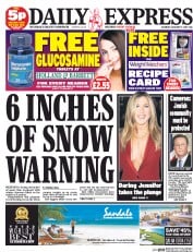 Daily Express Sunday () Newspaper Front Page for 17 January 2015