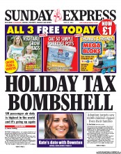 Daily Express Sunday () Newspaper Front Page for 17 July 2011