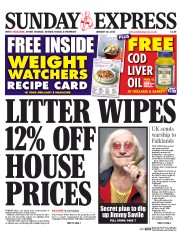 Daily Express Sunday () Newspaper Front Page for 18 January 2015