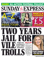Daily Express Sunday () Newspaper Front Page for 19 October 2014