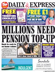 Daily Express Sunday () Newspaper Front Page for 19 April 2014