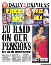 Daily Express Sunday () Newspaper Front Page for 1 October 2011