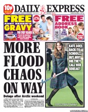 Daily Express Sunday () Newspaper Front Page for 1 December 2012