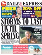 Daily Express Sunday () Newspaper Front Page for 1 February 2014