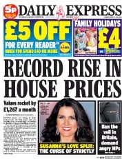 Daily Express Sunday () Newspaper Front Page for 1 March 2014