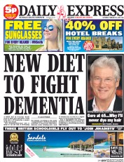 Daily Express Sunday () Newspaper Front Page for 21 February 2015