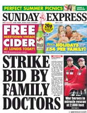 Daily Express Sunday () Newspaper Front Page for 21 June 2015
