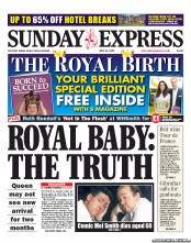 Daily Express Sunday () Newspaper Front Page for 21 July 2013