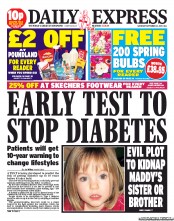 Daily Express Sunday () Newspaper Front Page for 21 September 2013