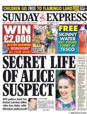 Daily Express Sunday () Newspaper Front Page for 21 September 2014