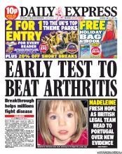 Daily Express Sunday () Newspaper Front Page for 22 June 2013