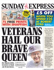 Daily Express Sunday () Newspaper Front Page for 22 August 2015