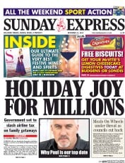 Daily Express Sunday () Newspaper Front Page for 23 November 2014