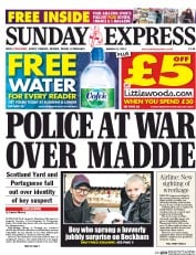 Daily Express Sunday () Newspaper Front Page for 23 March 2014