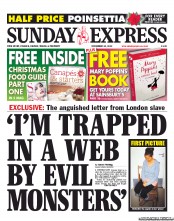 Daily Express Sunday () Newspaper Front Page for 24 November 2013