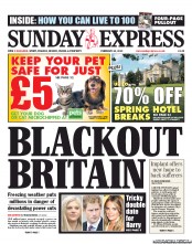 Daily Express Sunday () Newspaper Front Page for 24 February 2013
