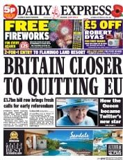 Daily Express Sunday () Newspaper Front Page for 25 October 2014