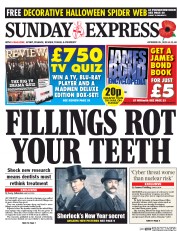 Daily Express Sunday () Newspaper Front Page for 25 October 2015