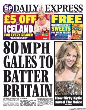 Daily Express Sunday () Newspaper Front Page for 25 January 2014