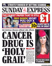 Daily Express Sunday () Newspaper Front Page for 25 September 2011