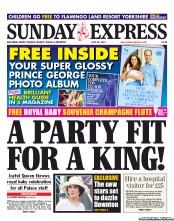 Daily Express Sunday () Newspaper Front Page for 28 July 2013
