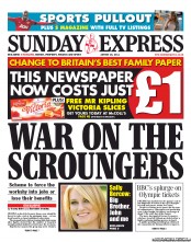 Daily Express Sunday () Newspaper Front Page for 28 August 2011