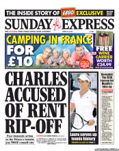 Daily Express Sunday () Newspaper Front Page for 30 June 2013