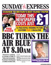 Daily Express Sunday () Newspaper Front Page for 31 July 2011