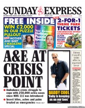 Daily Express Sunday () Newspaper Front Page for 4 August 2013