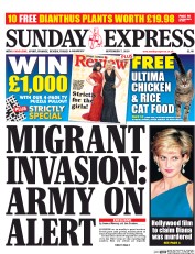 Daily Express Sunday () Newspaper Front Page for 7 September 2014