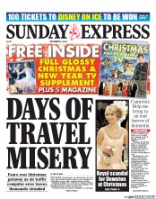 Daily Express Sunday () Newspaper Front Page for 8 December 2013