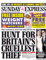 Daily Express Sunday () Newspaper Front Page for 8 February 2015