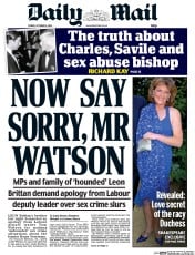 Daily Mail () Newspaper Front Page for 10 October 2015