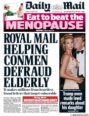 Daily Mail () Newspaper Front Page for 10 October 2016