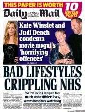 Daily Mail () Newspaper Front Page for 10 October 2017