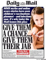 Daily Mail () Newspaper Front Page for 10 October 2019