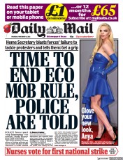 Daily Mail () Newspaper Front Page for 10 November 2022