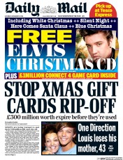 Daily Mail () Newspaper Front Page for 10 December 2016