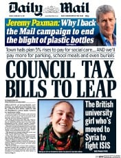 Daily Mail () Newspaper Front Page for 10 February 2017