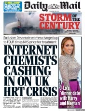 Daily Mail () Newspaper Front Page for 10 February 2020